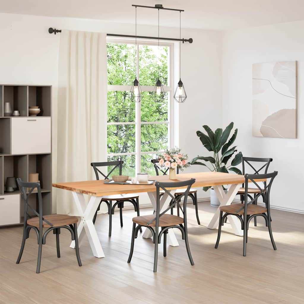 Spisebordben X-formet 3 stk hvit 70 x (72-73) cm stål vidaXL