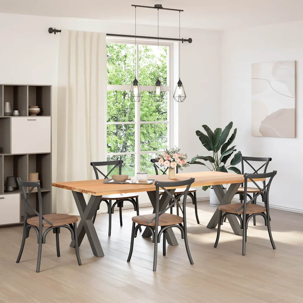 Spisebordben X-formet 3 stk antrasitt 70 x (72-73) cm stål