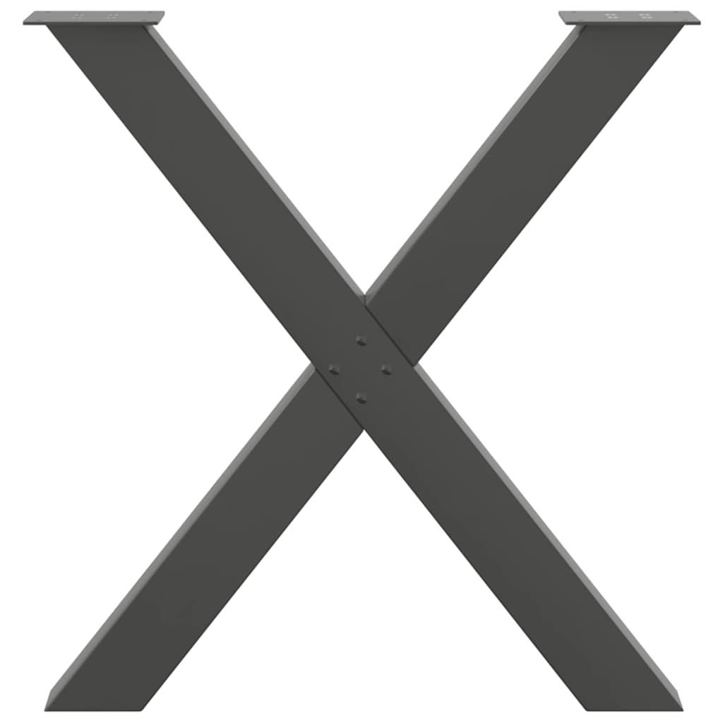 Spisebordben X-formet 3 stk antrasitt 70 x (72-73) cm stål