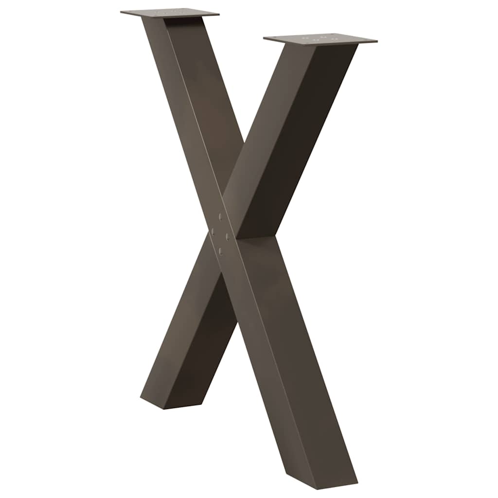 Spisebordben X-formet 3 stk naturstål 70 x (72-73) cm stål
