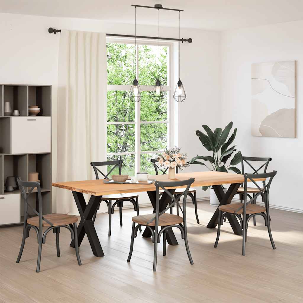 Spisebordben X-formet 3 stk svart 80 x (72-73) cm stål