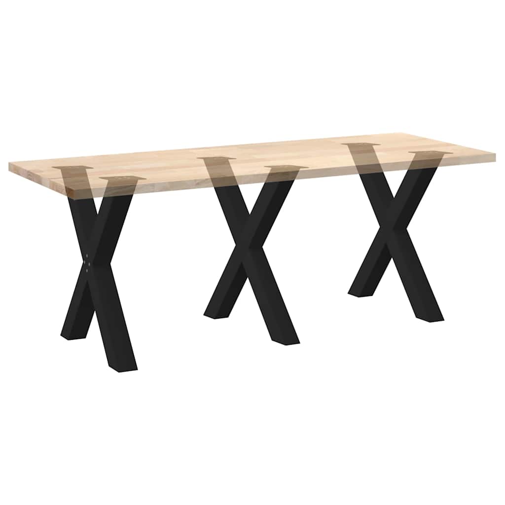 Spisebordben X-formet 3 stk svart 80 x (72-73) cm stål