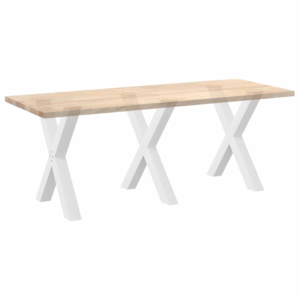 Spisebordben X-formet 3 stk hvit 80 x (72-73) cm stål vidaXL