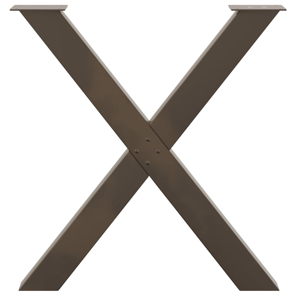 Spisebordben X-formet 3 stk naturstål 80 x (72-73) cm stål