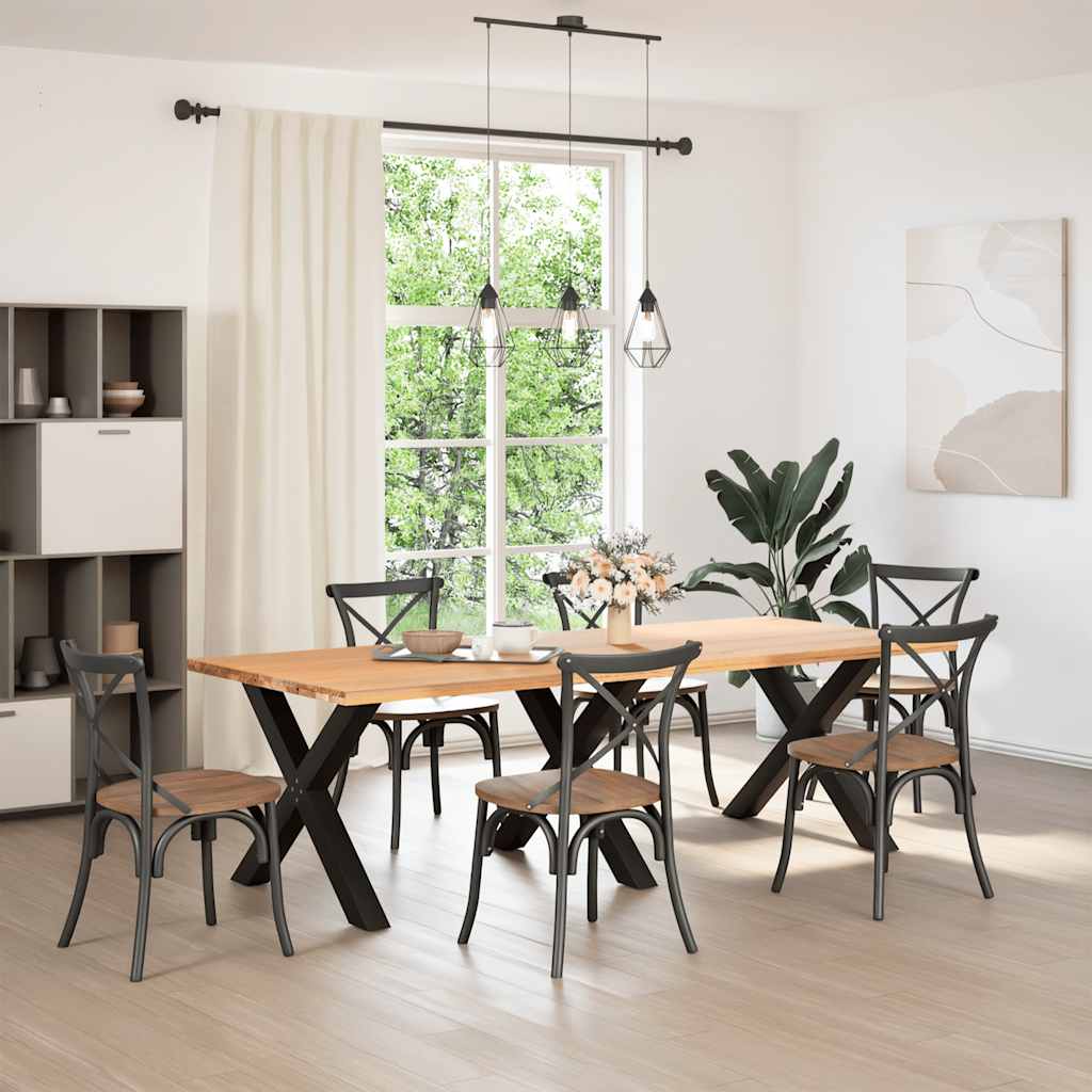 Spisebordben X-formet 3 stk svart 90 x (72-73) cm stål