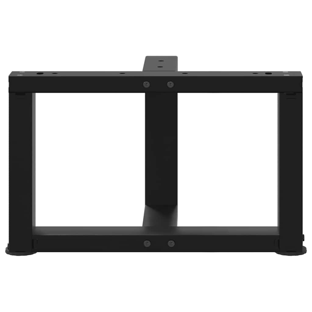 Salongbordben T-formet 2 stk svart 50x25x(30-31) cm stål