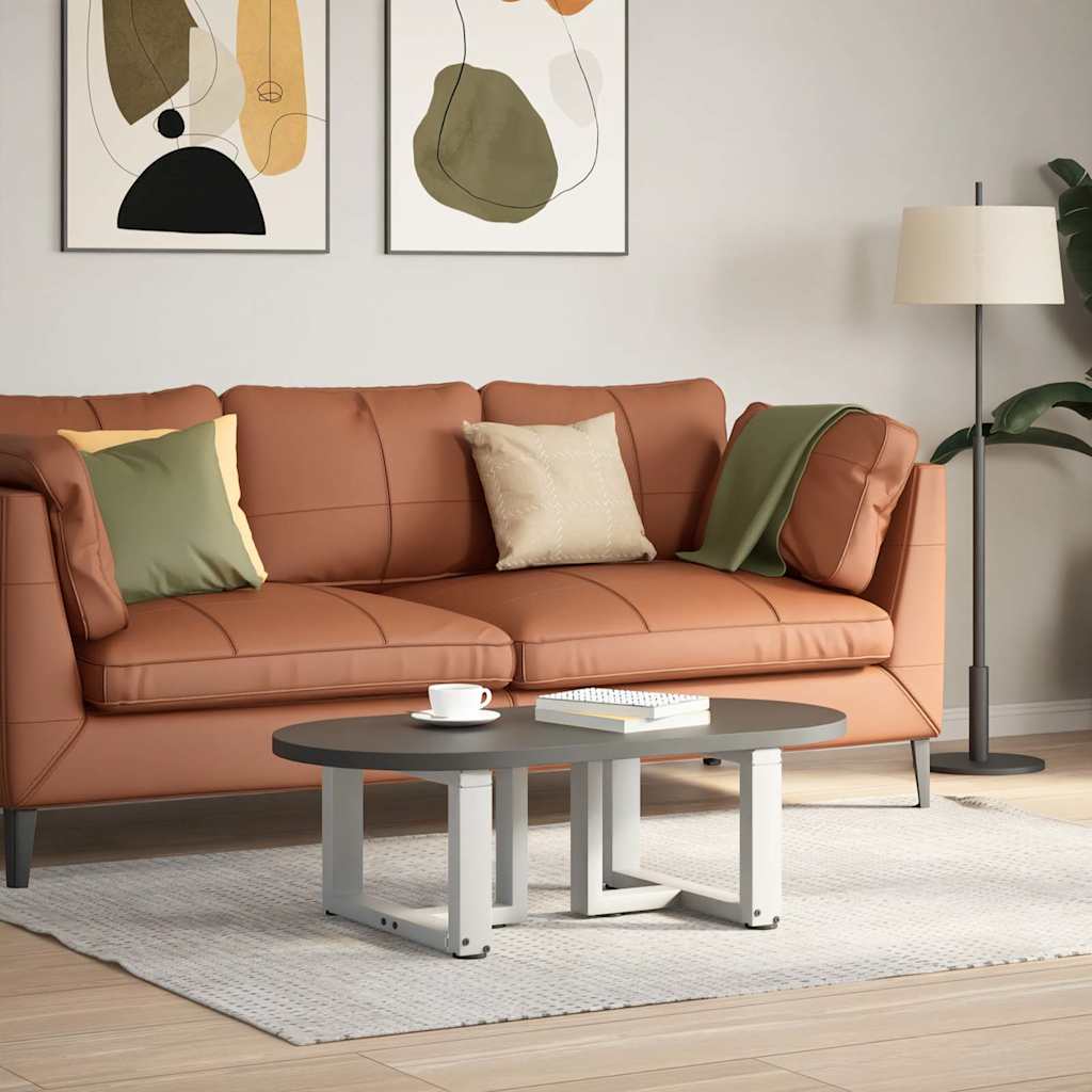 Salongbordben T-formet 2 stk hvit 50x25x(30-31) cm stål