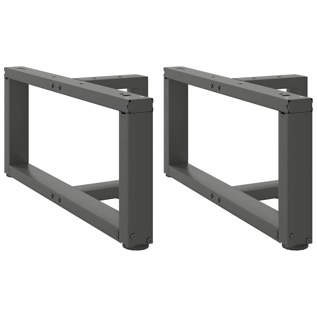Salongbordben T-formet 2 stk antrasitt 60x25x(30-31) cm stål