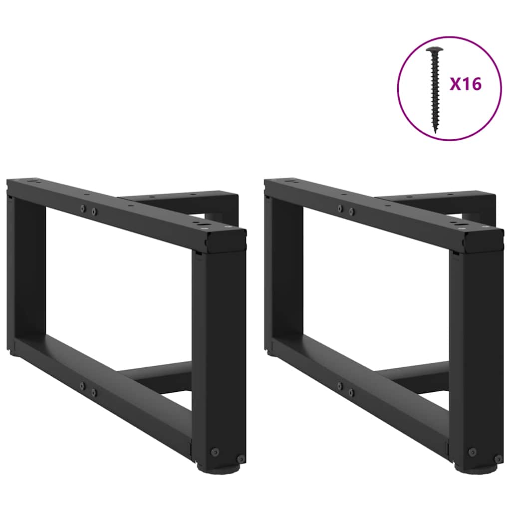 Salongbordben T-formet 2 stk svart 70x25x(30-31) cm stål