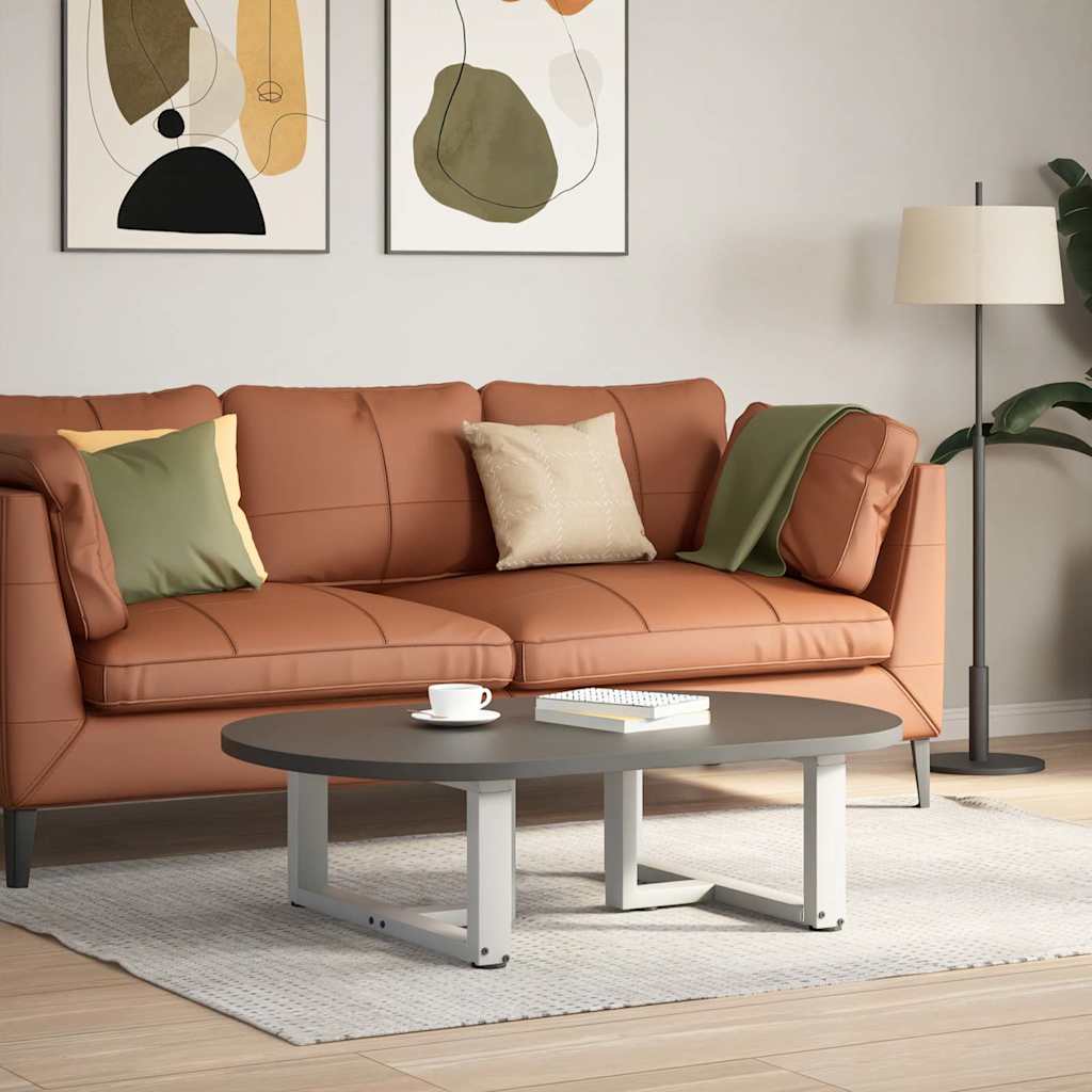 Salongbordben T-formet 2 stk hvit 70x25x(30-31) cm stål