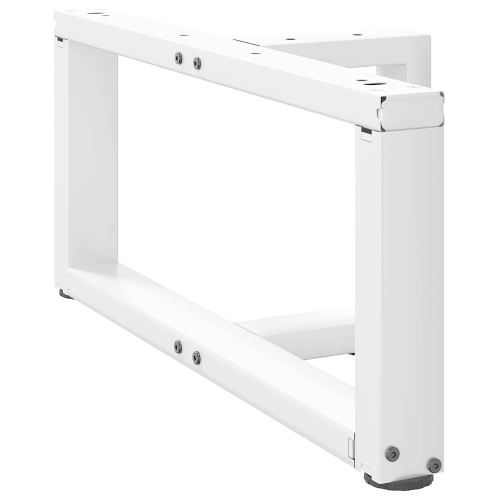 Salongbordben T-formet 2 stk hvit 70x25x(30-31) cm stål