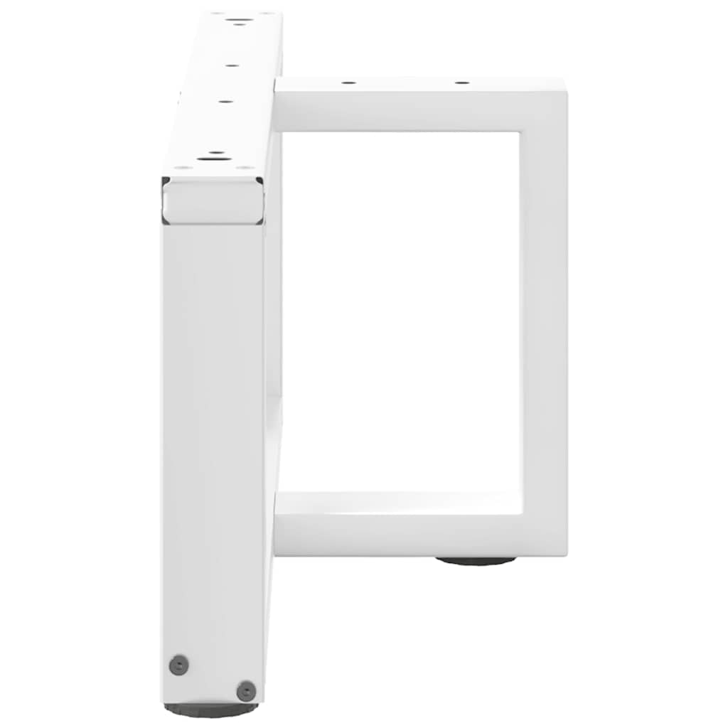 Salongbordben T-formet 2 stk hvit 70x25x(30-31) cm stål