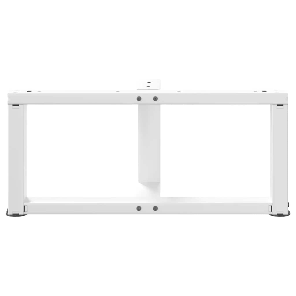 Salongbordben T-formet 2 stk hvit 70x25x(30-31) cm stål
