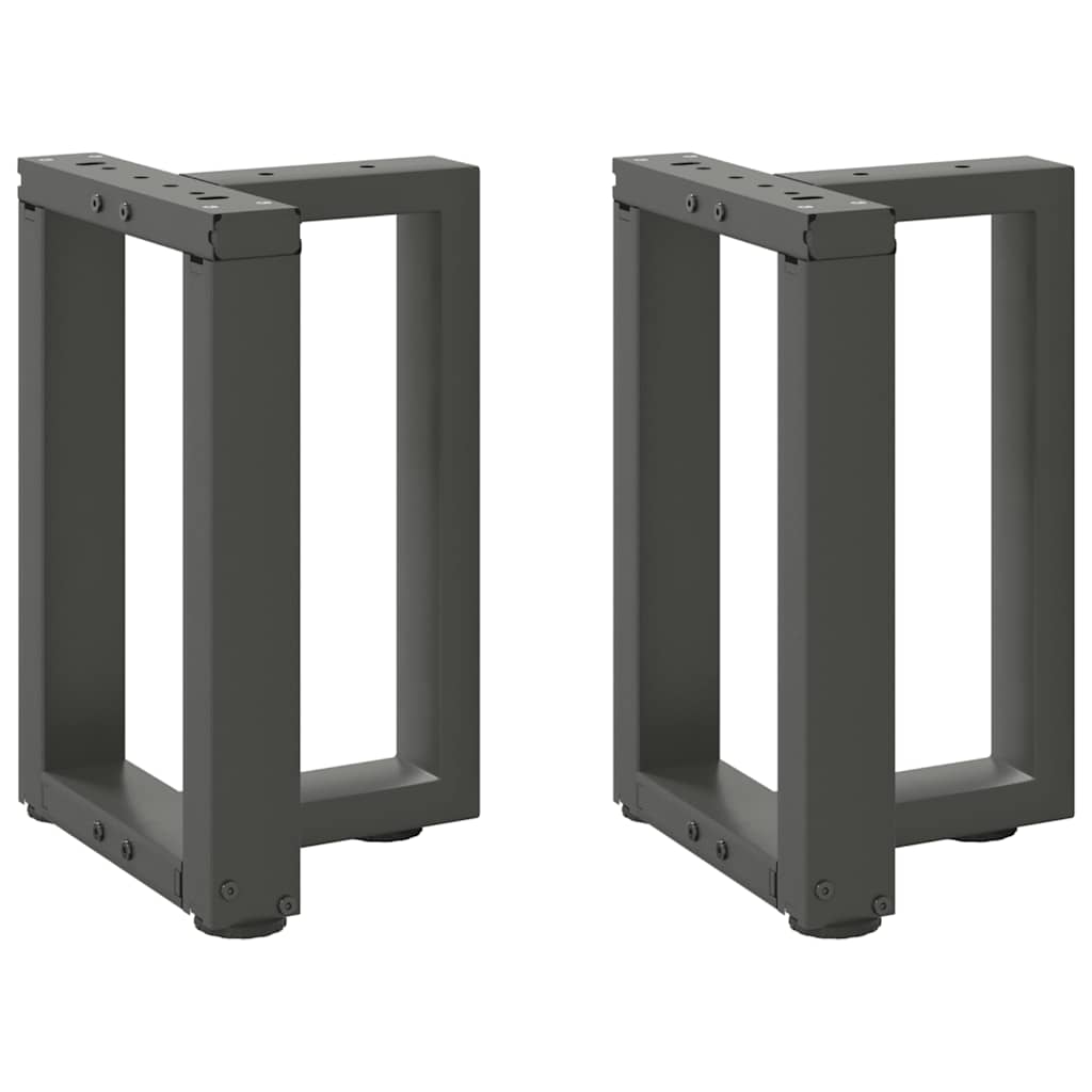 Salongbordben T-formet 2 stk antrasitt 28x25x(42-43) cm stål
