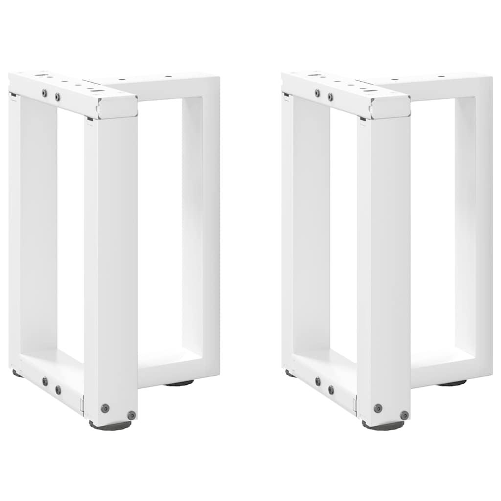Salongbordben T-formet 2 stk hvit 38x25x(42-43) cm stål