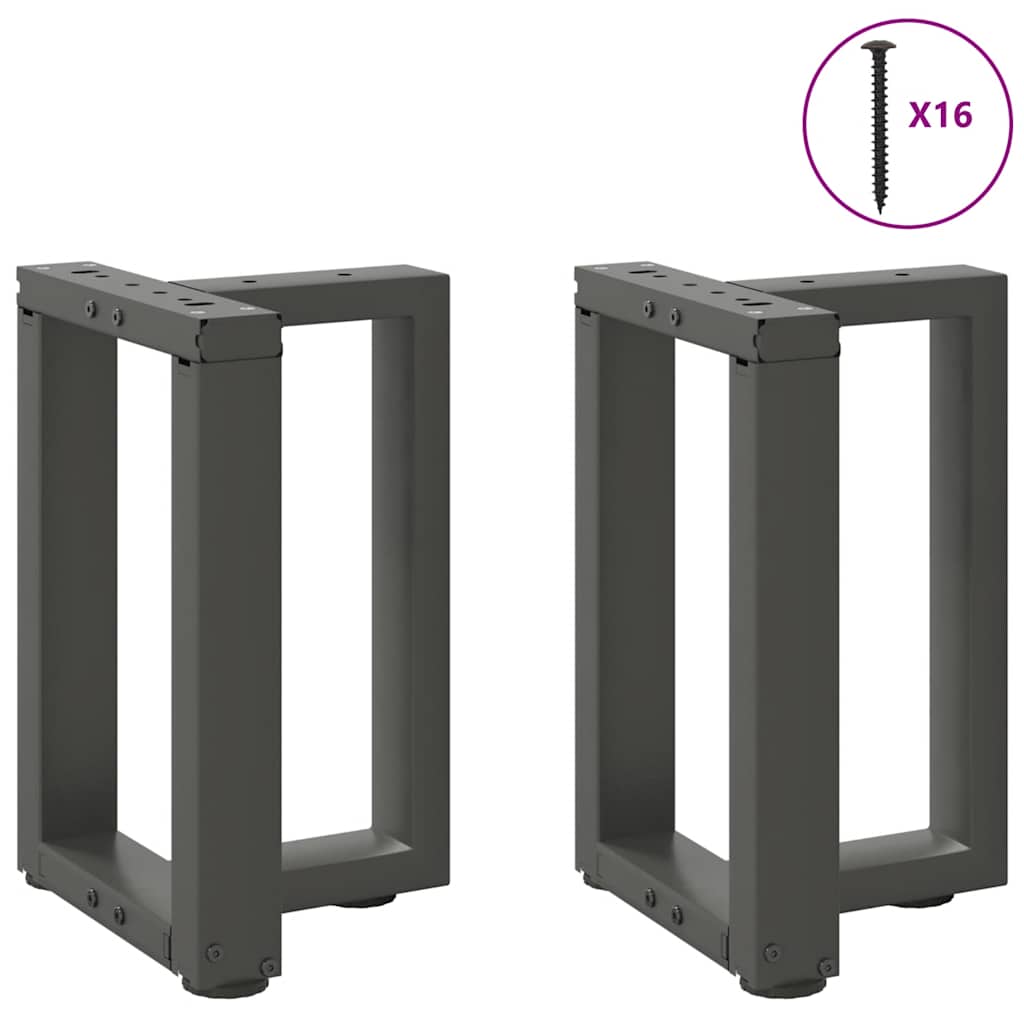Salongbordben T-formet 2 stk antrasitt 38x25x(42-43) cm stål