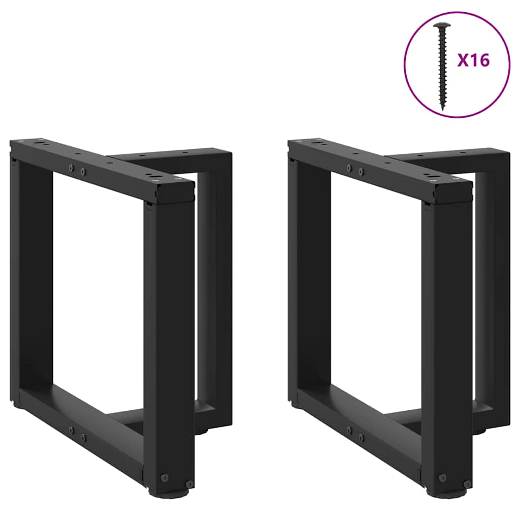 Salongbordben T-formet 2 stk svart 50x25x(42-43) cm stål