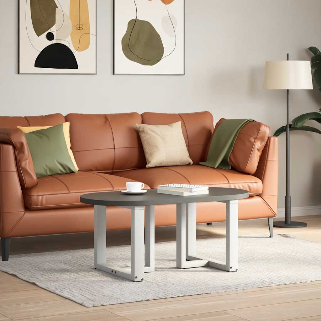 Salongbordben T-formet 2 stk hvit 50x25x(42-43) cm stål