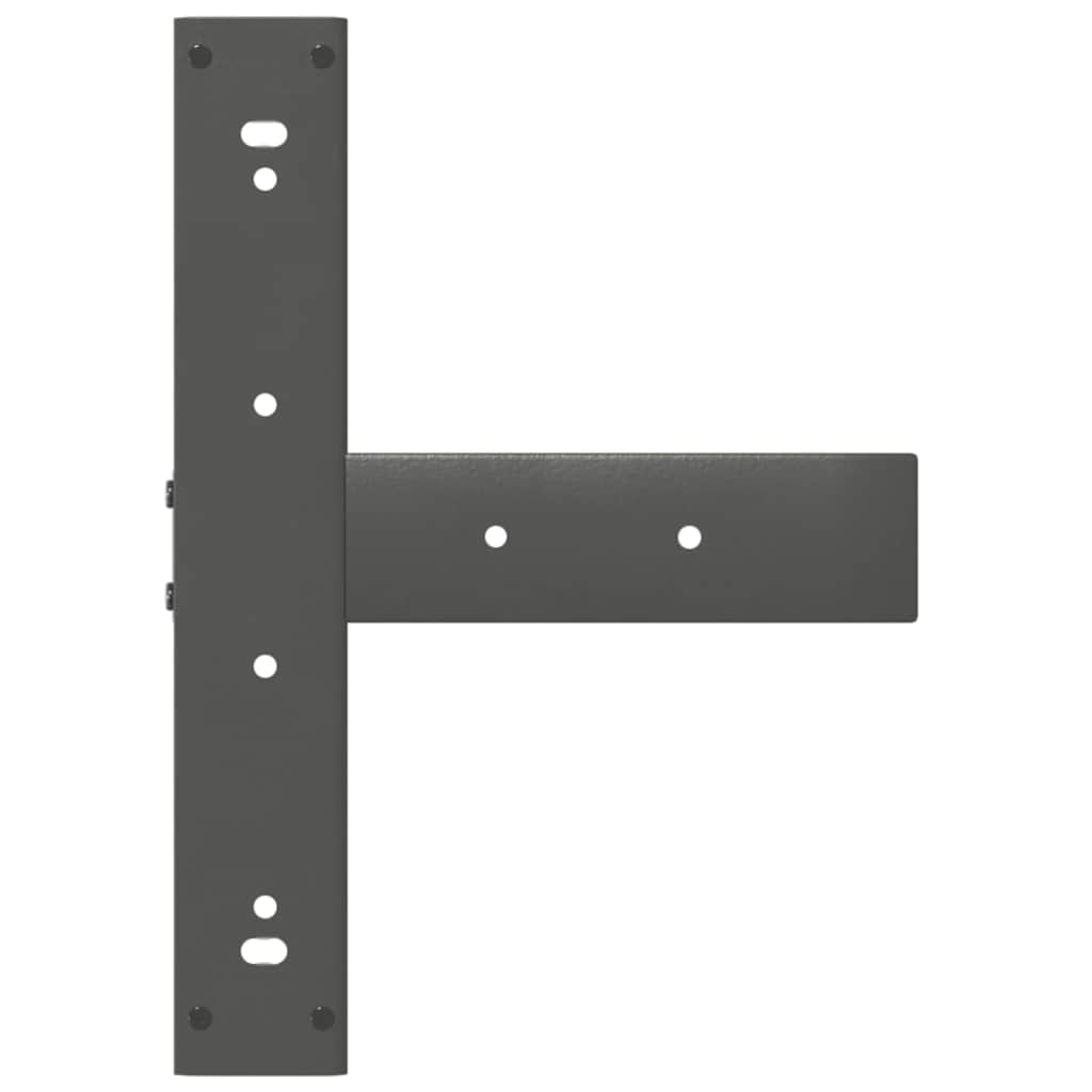 Salongbordben T-formet 2 stk antrasitt 50x25x(42-43) cm stål