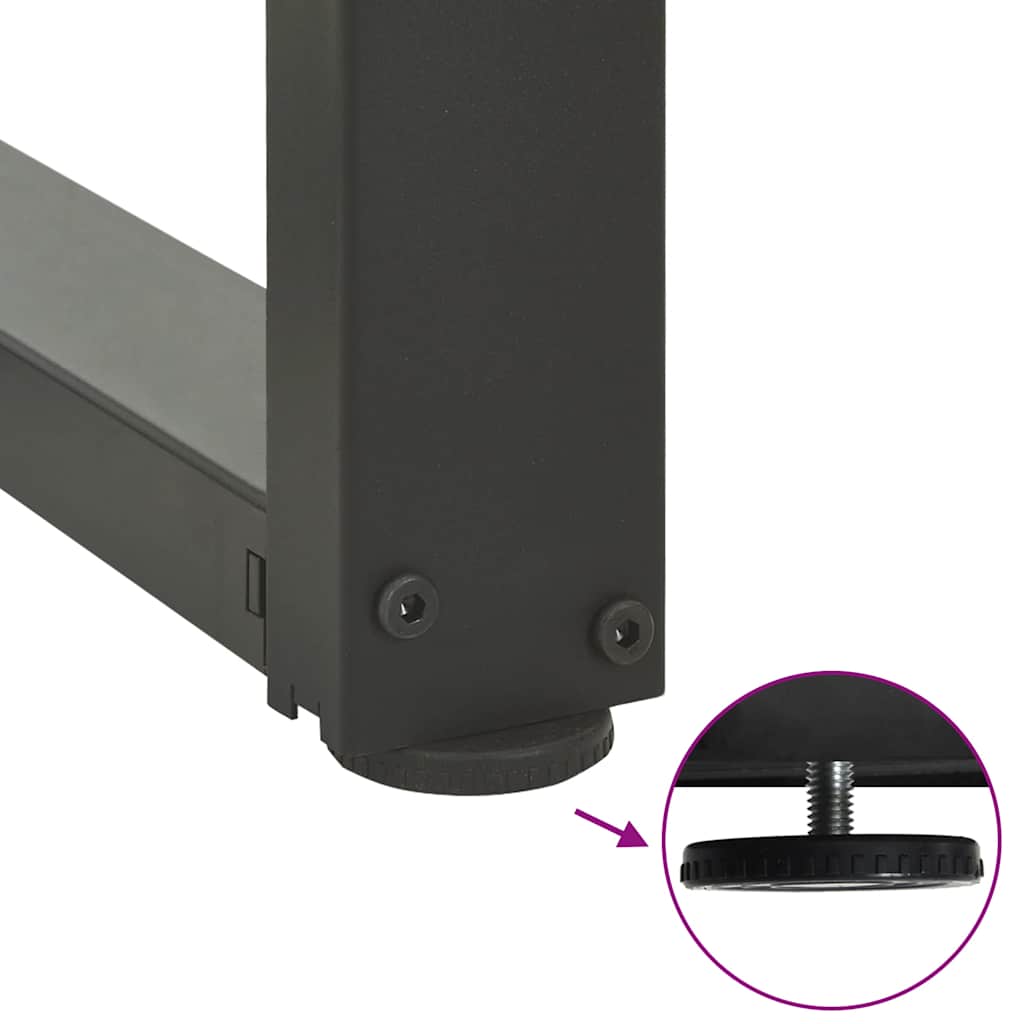 Salongbordben T-formet 2 stk antrasitt 60x25x(42-43) cm stål