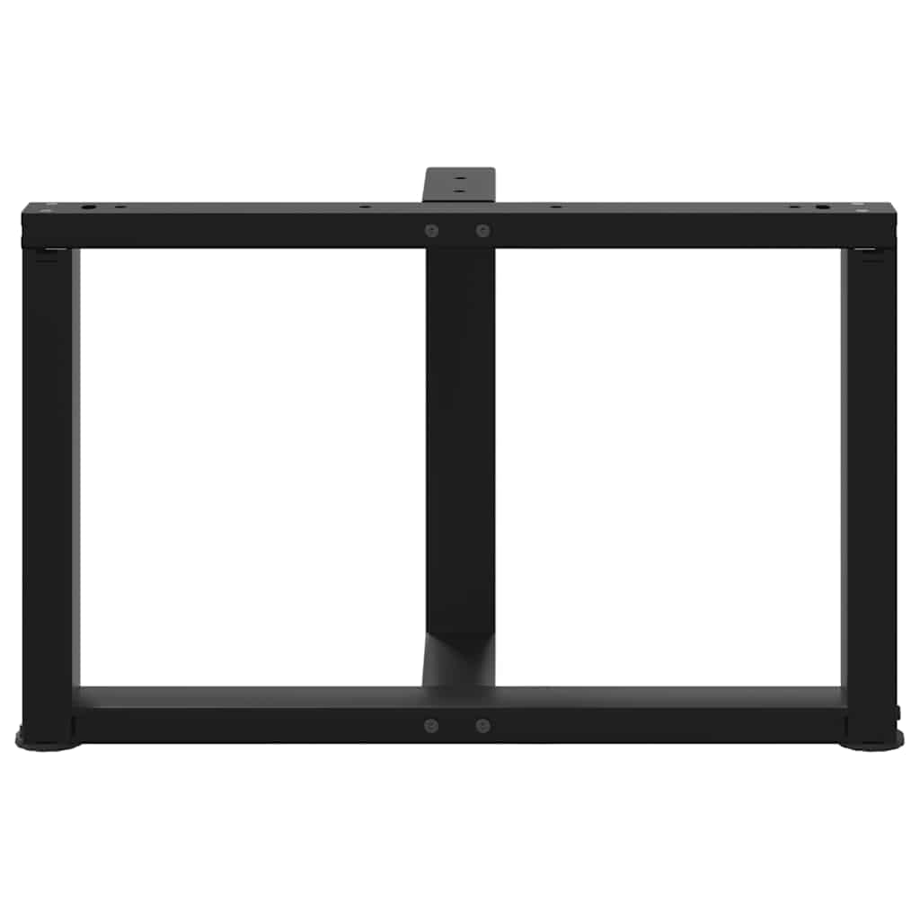 Salongbordben T-formet 2 stk svart 70x25x(42-43) cm stål