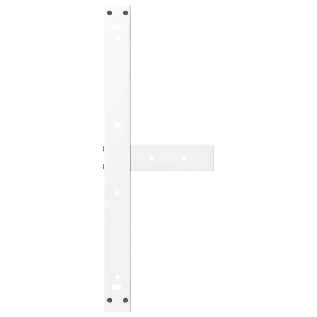 Salongbordben T-formet 2 stk hvit 70x25x(42-43) cm stål