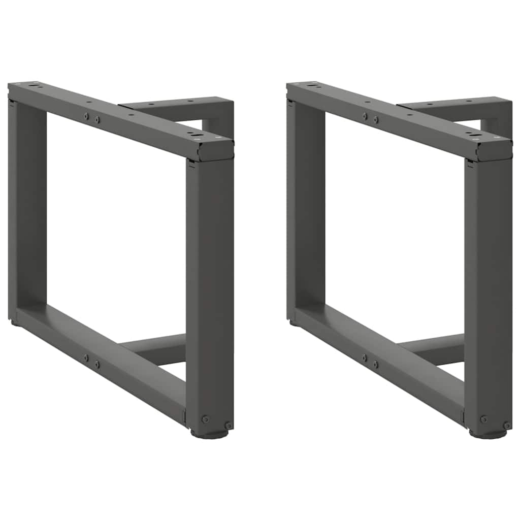 Salongbordben T-formet 2 stk antrasitt 70x25x(42-43) cm stål