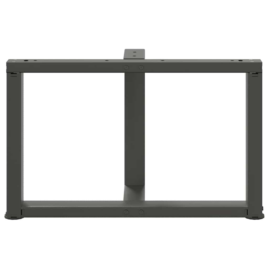 Salongbordben T-formet 2 stk antrasitt 70x25x(42-43) cm stål