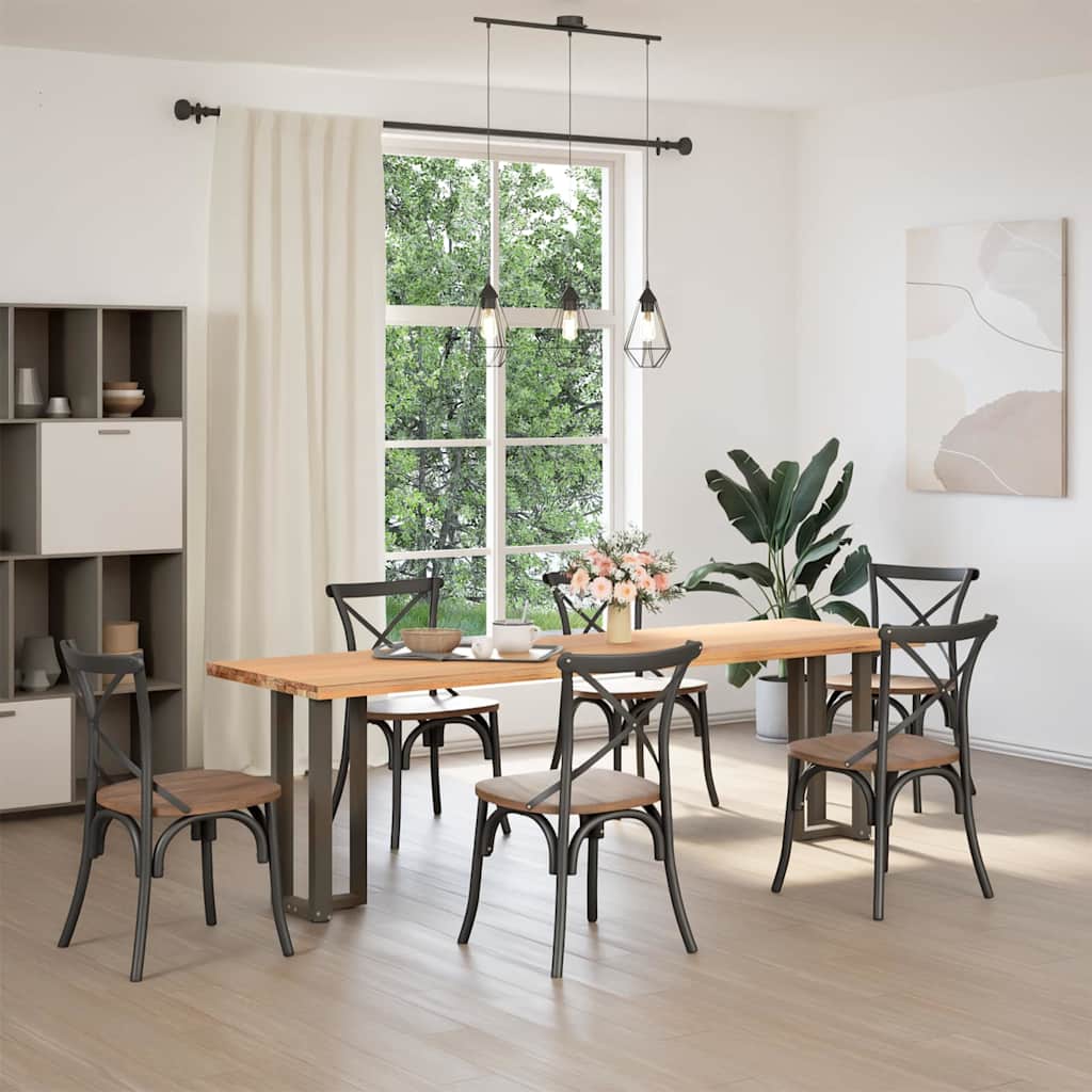 Konsollbordben T-formet 2 stk svart 25x28x(72-73) cm stål