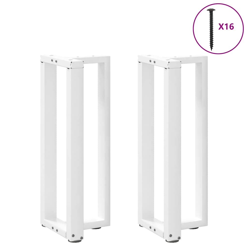 Konsollbordben T-formet 2 stk hvit 38x25x(72-73) cm stål