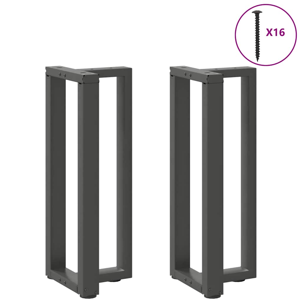 Konsollbordben T-formet 2 stk antrasitt 38x25x(72-73) cm stål