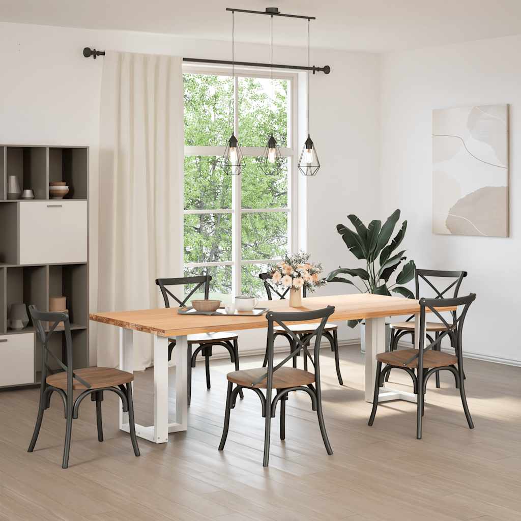 Spisebordben T-formet 2 stk hvit 50x35x(72-73) cm stål