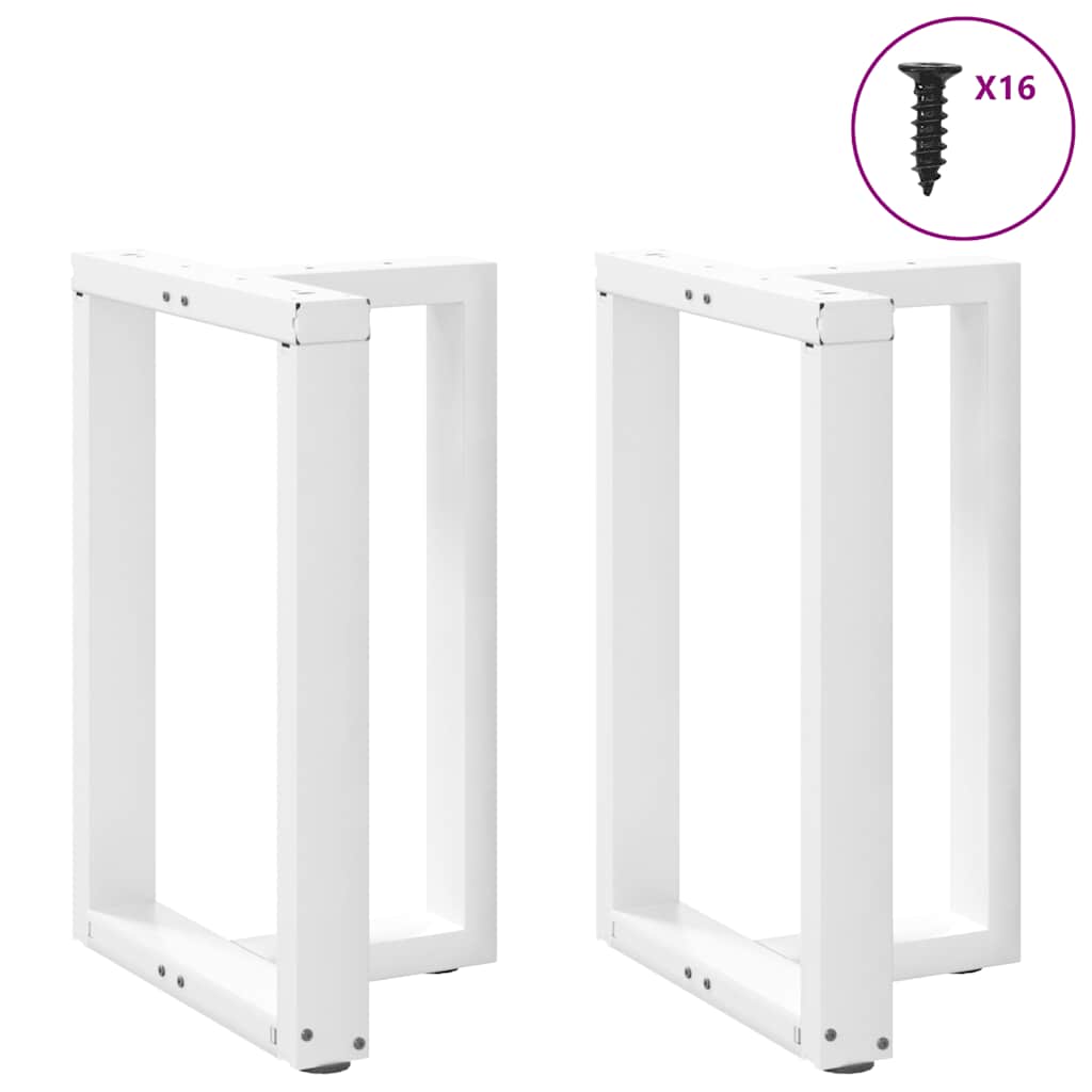 Spisebordben T-formet 2 stk hvit 50x35x(72-73) cm stål