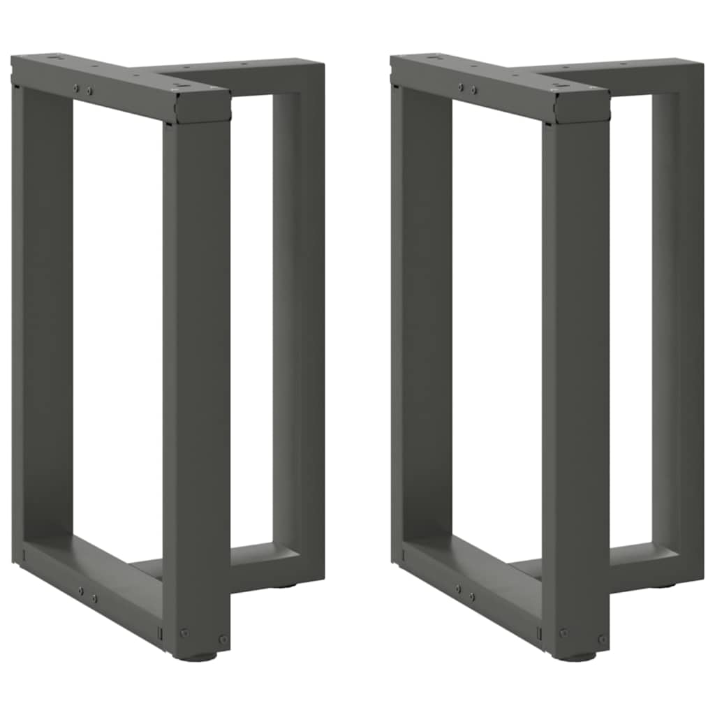 Spisebordben T-formet 2 stk antrasitt 50x35x(72-73) cm stål