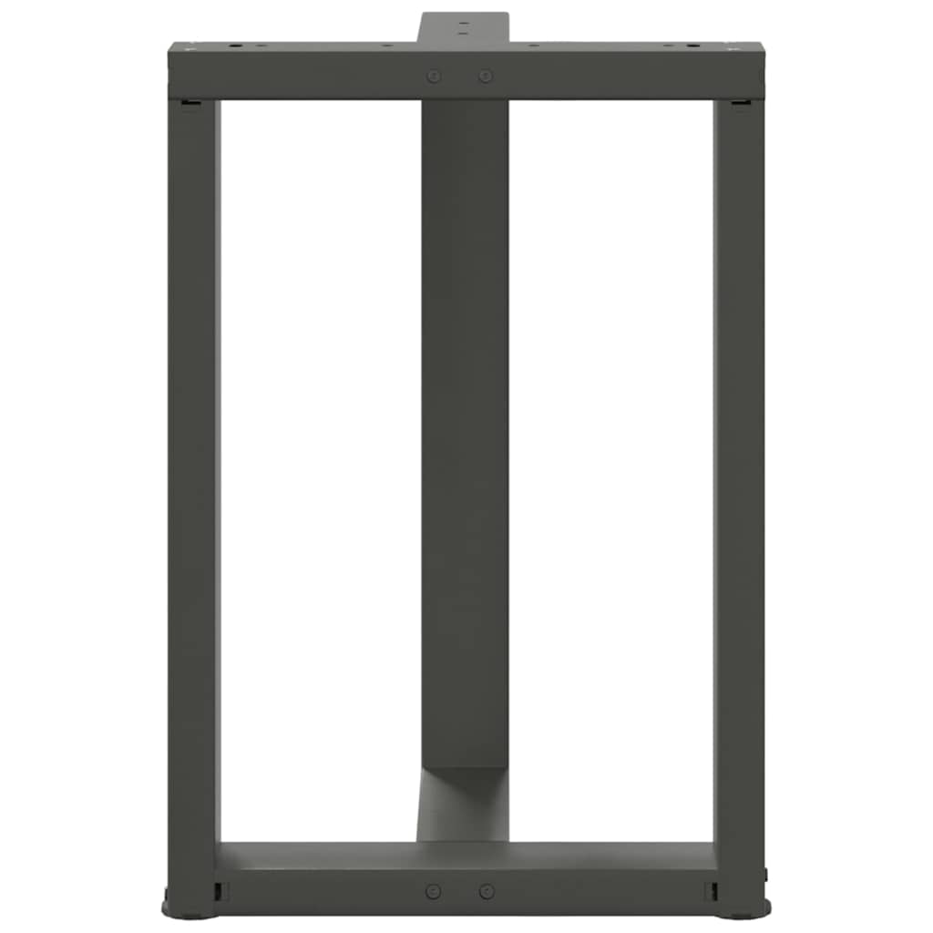 Spisebordben T-formet 2 stk antrasitt 50x35x(72-73) cm stål