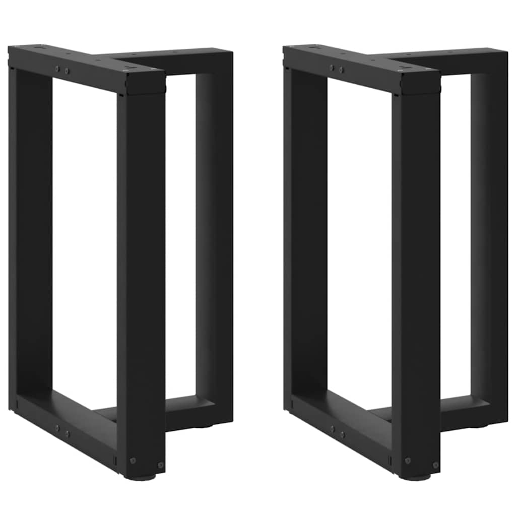 Spisebordben T-formet 2 stk svart 60x35x(72-73) cm stål