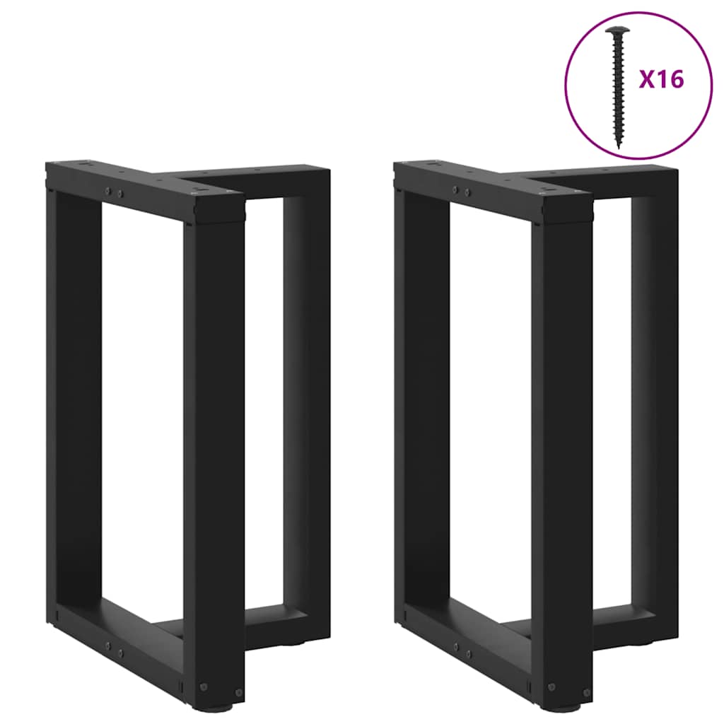 Spisebordben T-formet 2 stk svart 60x35x(72-73) cm stål