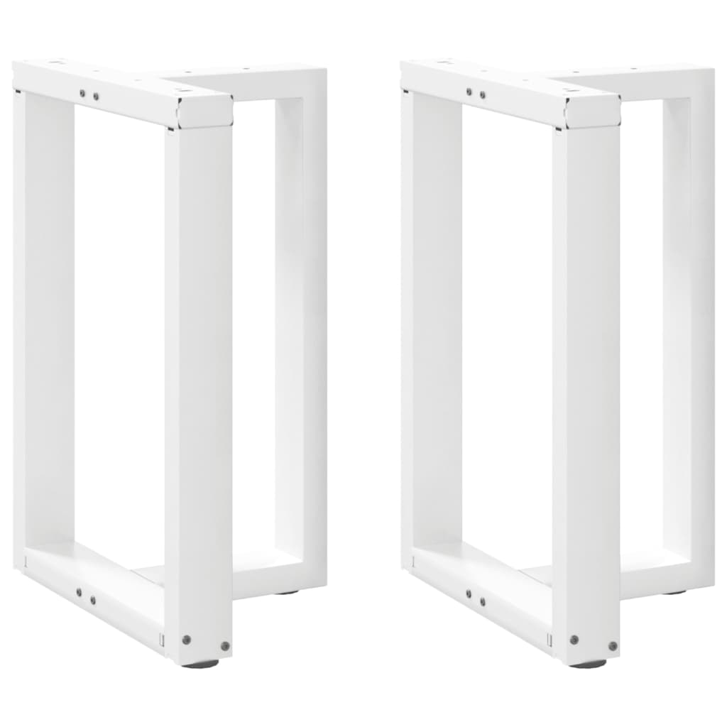 Spisebordben T-formet 2 stk hvit 60x35x(72-73) cm stål