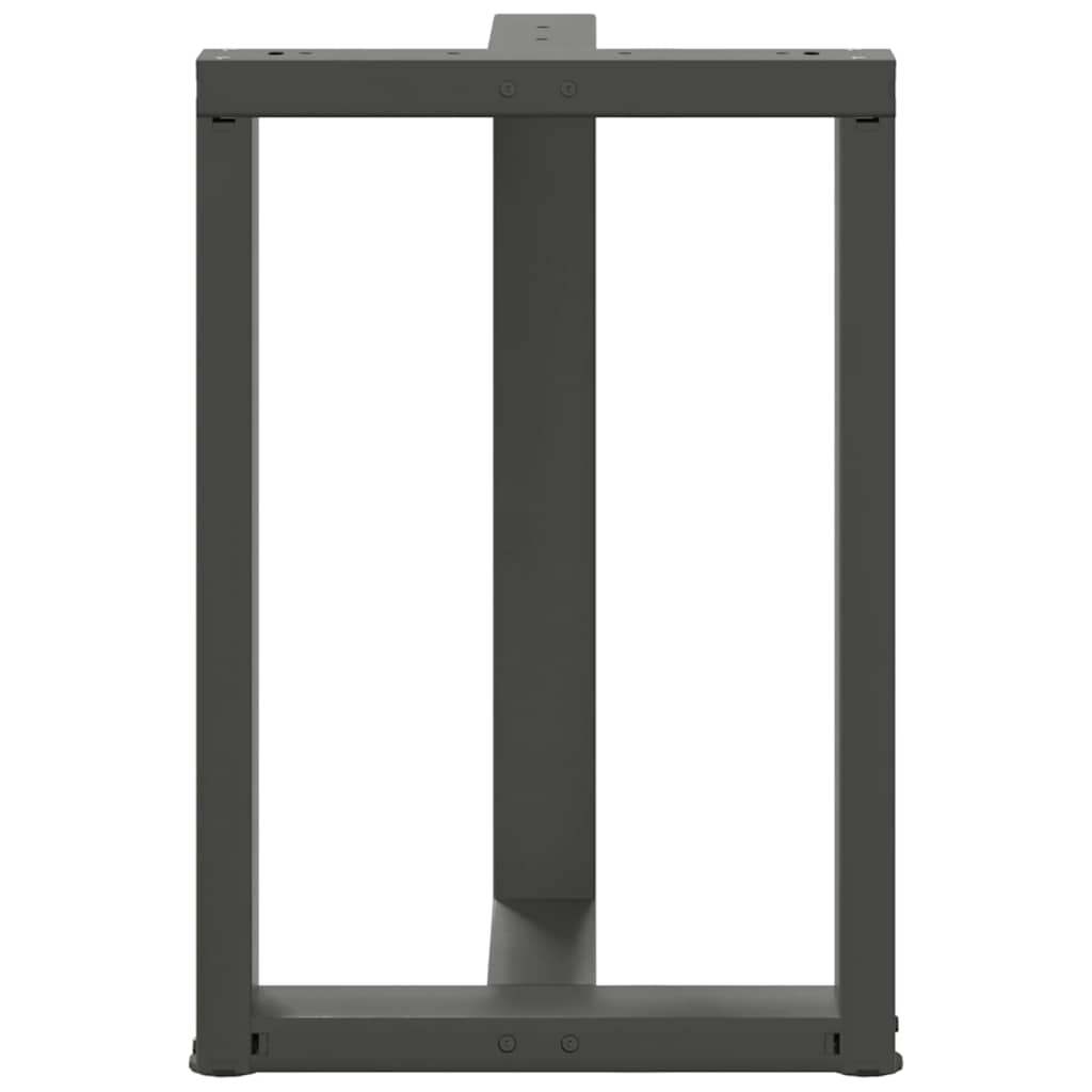 Spisebordben T-formet 2 stk antrasitt 60x35x(72-73) cm stål