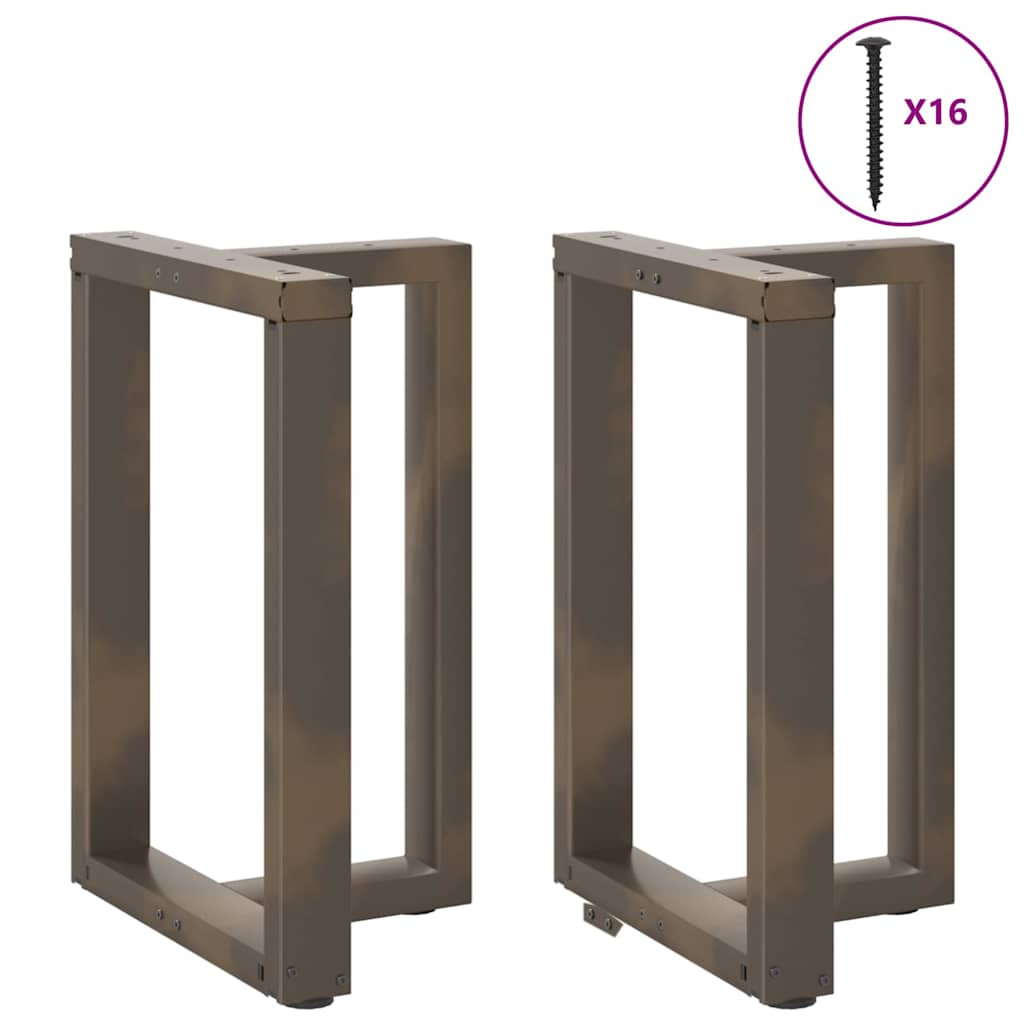 Spisebordben T-formet 2 stk svart 60x35x(72-73) cm stål