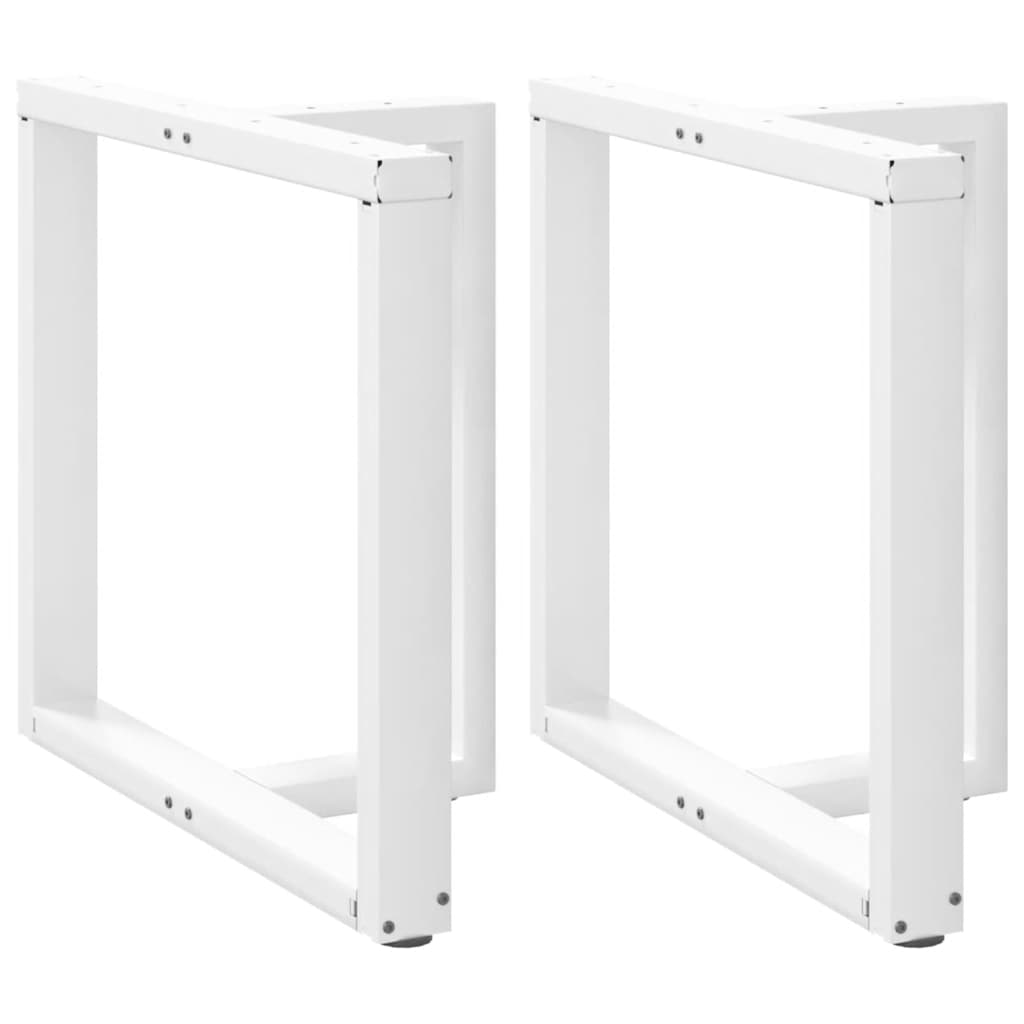 Spisebordben T-formet 2 stk hvit 70x35x(72-73) cm stål
