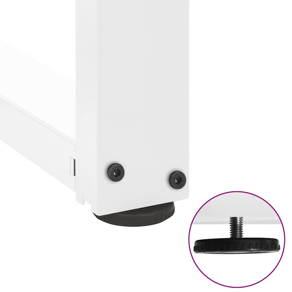 Spisebordben T-formet 2 stk hvit 70x35x(72-73) cm stål
