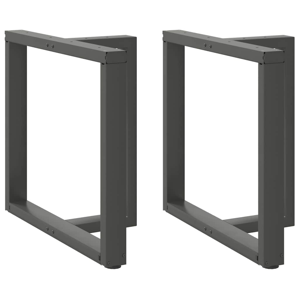 Spisebordben T-formet 2 stk antrasitt 70x35x(72-73) cm stål