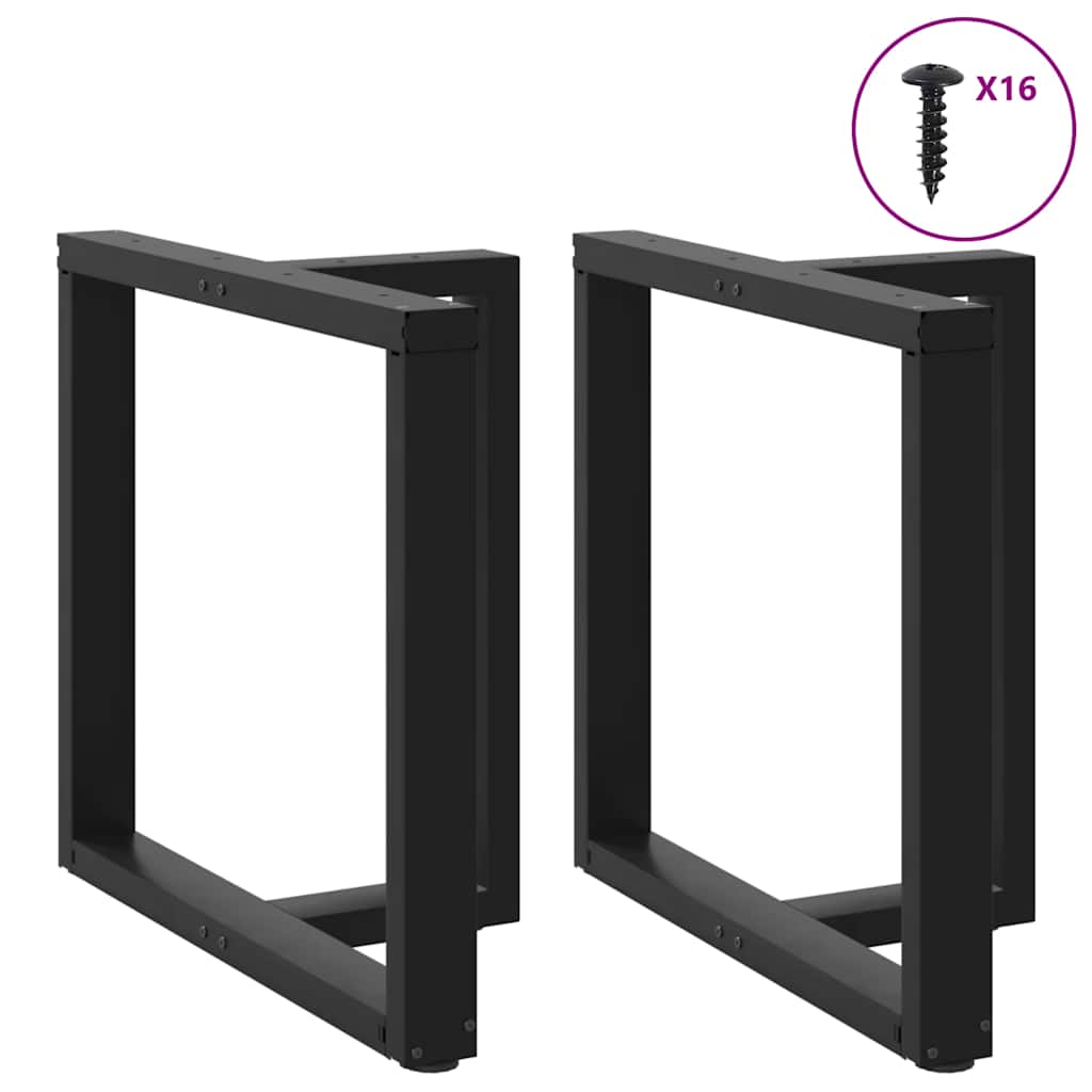 Spisebordben T-formet 2 stk svart 80x35x(72-73) cm stål