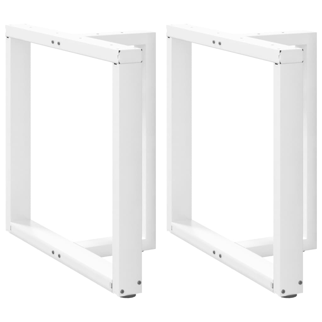 Spisebordben T-formet 2 stk hvit 80x35x(72-73) cm stål