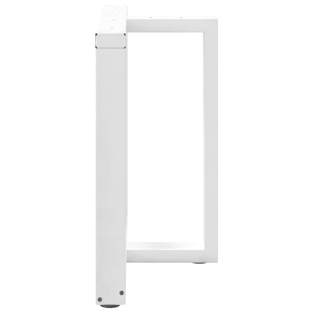 Spisebordben T-formet 2 stk hvit 80x35x(72-73) cm stål