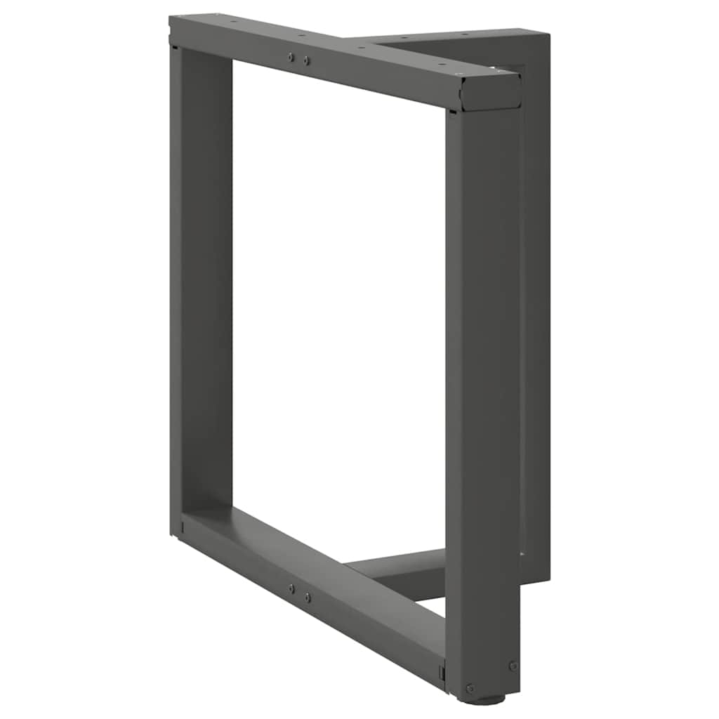 Spisebordben T-formet 2 stk antrasitt 80x35x(72-73) cm stål
