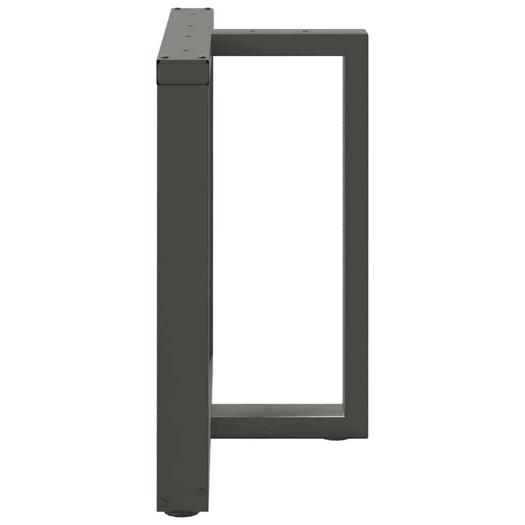 Spisebordben T-formet 2 stk antrasitt 80x35x(72-73) cm stål