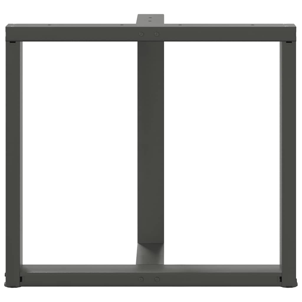 Spisebordben T-formet 2 stk antrasitt 80x35x(72-73) cm stål