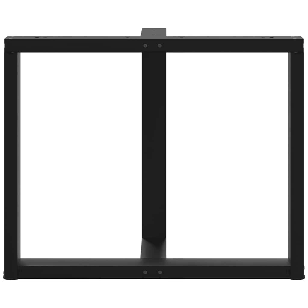Spisebordben T-formet 2 stk svart 90x35x(72-73) cm stål